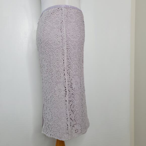 Burberry London Lace Pencil Skirt Light Purple Spring Easter Women 6 - Picture 2 of 13